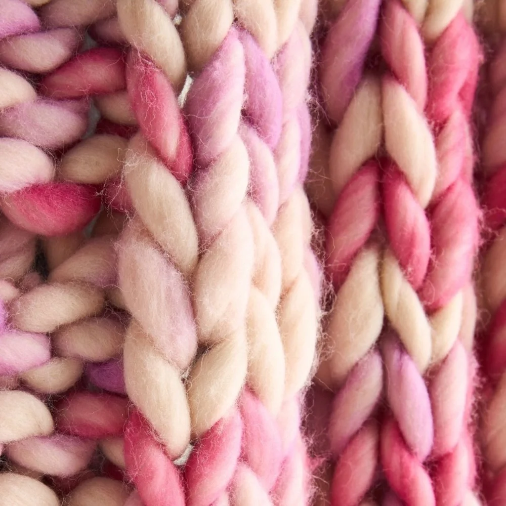 Chunky Wool Knit Throw Blanket